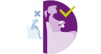 Edinstvena zasnova za udobnejši položaj pri dojenju