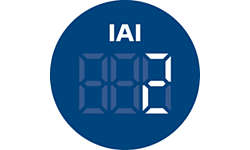 На дисплее отображается уровень содержания аллергенов в помещении (IAI)