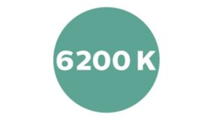 6200 Kelvin color temperature for crisp white light