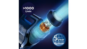 PowerBlade dijital motor yüksek hava akışı sağlar (>1000 L/dk.)