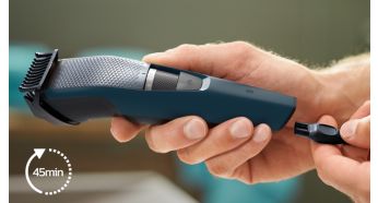 45 minutes of cordless use or plug it in