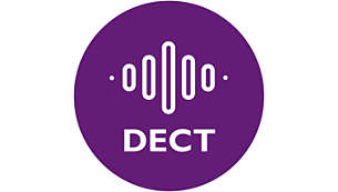 DECT technologija užtikrina, kad įrenginys veiktų be trikdžių ir 100 % privačiai
