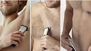 S pouzdanjem možete brijati ili podrezivati dlačice na svim područjima tijela jednim uređajem