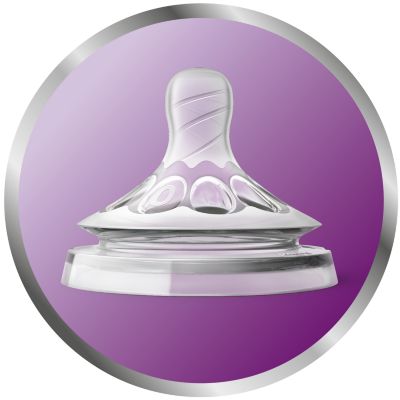 Ultra soft teat designed to mimic the feel of the breast