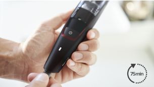 Upp till 75 minuters sladdlös användning efter en 1 timmes laddning