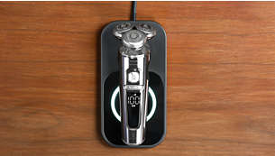 Qi charging pad included, for wireless charging