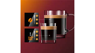 Регулируйте прочность аромата и количество кофе в меню "My Coffee Choice"