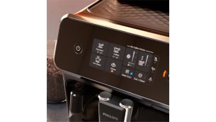 Intuicyjny panel sterowania umożliwia łatwe wybranie rodzaju kawy