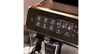 Selectare uşoară a cafelei cu afişajul tactil intuitiv