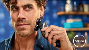 50 minutes of cordless shaving when fully charged