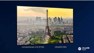Bright 4K LED TV. Vibrant HDR picture. Smooth motion.