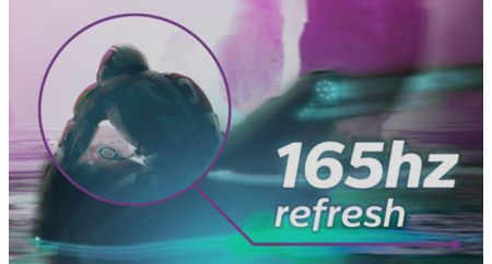 Tốc độ làm mới 165Hz mang đến hình ảnh mượt mà, sống động