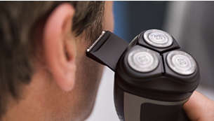Pop-up trimmer for mustache and sideburns