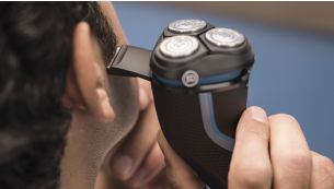 Pop-up trimmer for mustache and sideburns