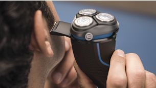 Pop-up trimmer for moustache and sideburns