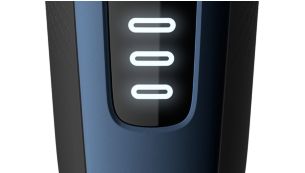 3 level battery indicator to get the best from the shaver