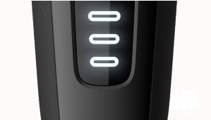 3 level battery indicator to get the best from the shaver