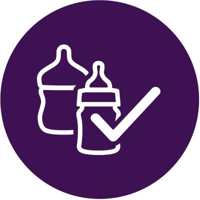 Совместимо с большинством бутылочек и контейнеров для детского питания