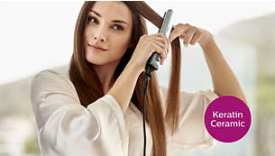 Keratin ceramic plates for smooth gliding and shiny hair