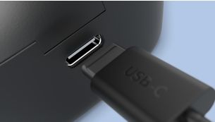Portable USB-C charging case. Get up to 24 hours of play time