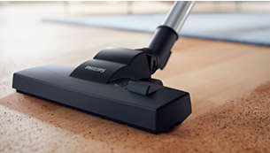 The universal nozzle provides excellent cleaning of all types of floor coverings