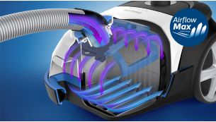 Revolucionaria tecnología AirflowMax para una fuerte potencia de aspirado