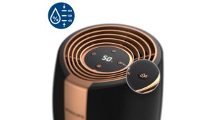 3 mitruma iestatījumi garantē optimālo mitruma līmeņa amplitūdu no 40 līdz 60 %
