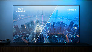 Die met een levendig HDR-beeld. Philips 4K UHD-tv.
