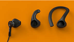 Detachable ear hooks. Soft detachable wing tips