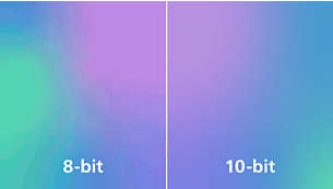 True 10-bit display reproduces smoother gradients on visuals