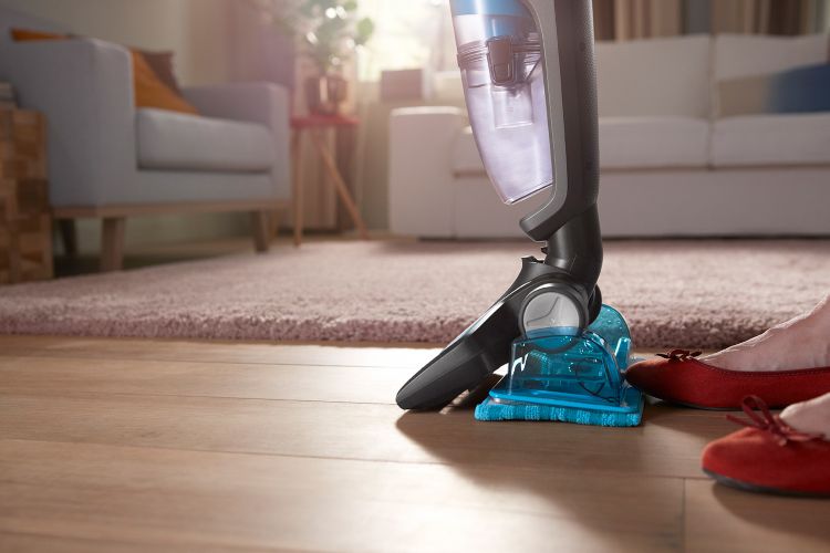 Vacuums and mops in one stroke