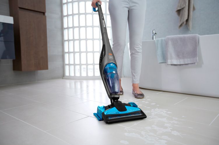 Vacuums and mops in one stroke