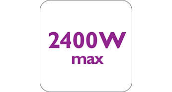 Мощността 2400 W позволява постоянен силен поток на парата