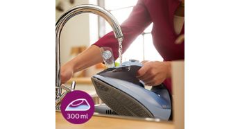 Reumplere mai rară datorită rezervorului de apă foarte mare, de 300 ml