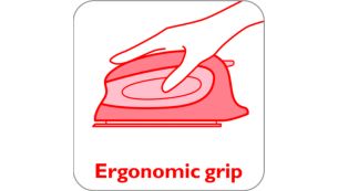 Soft grip for lasting ironing comfort