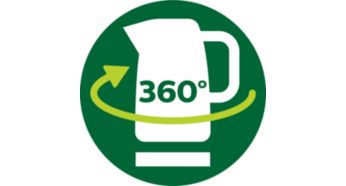 Cordless 360° pirouette base for easy lifting and placing