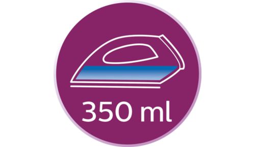 Méně doplňování díky mimořádně velké 350ml nádržce na vodu