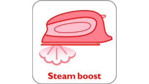 Steam boost helps to easily remove stubborn creases