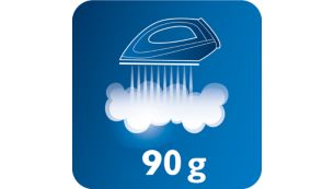 Steam boost up to 90 g for the most stubborn creases