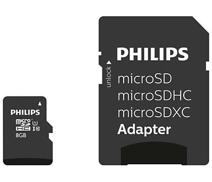 Philips microSDHC 128 GB UHS-I bis 80 Mb/s microSD Speicherkarte mit SD Karte Adapter 