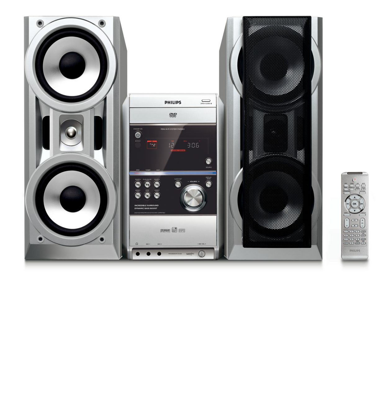 Mini HiFi System com DVD FWD831/BK Philips