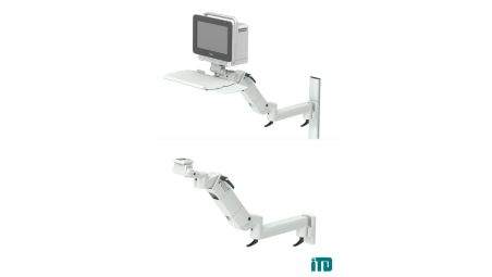 Height adjustable arm with extension on ITD support extrusion