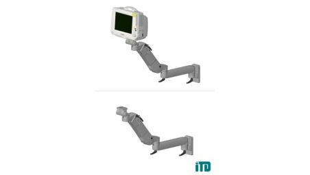 Height, adjustable arm with extension on ITD support extrusion