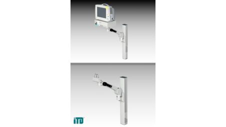 Gas pressure spring-jointed arm for ITD support extrusion