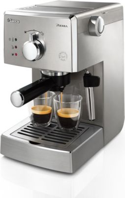 Philips Cafetera espresso manual con espumador de leche clásico HD8427/11