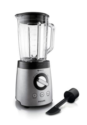Philips Batidora de 900 W con jarra de cristal de 2 l y espátula HR2195/00