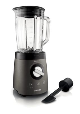 Philips Batidora de 900 W con jarra de cristal de 2 l y espátula HR2196/08
