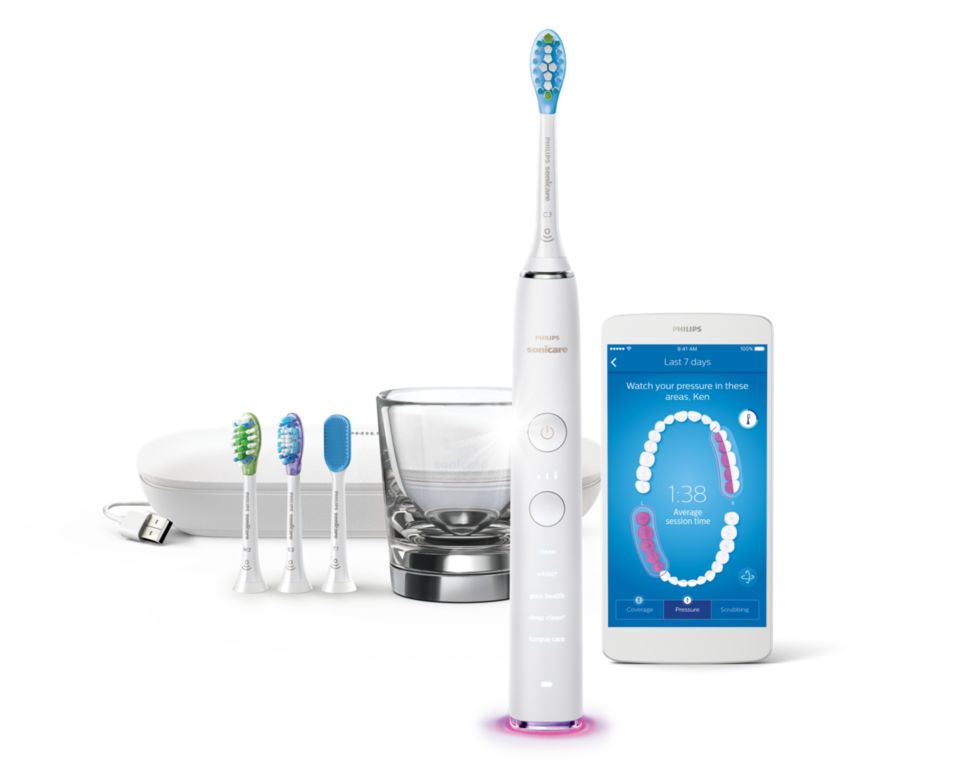 Diamondclean Smart فرشاة أسنان كهربائية بالاهتزازات الصوتية مع تطبيق Hx9924 06 Sonicare