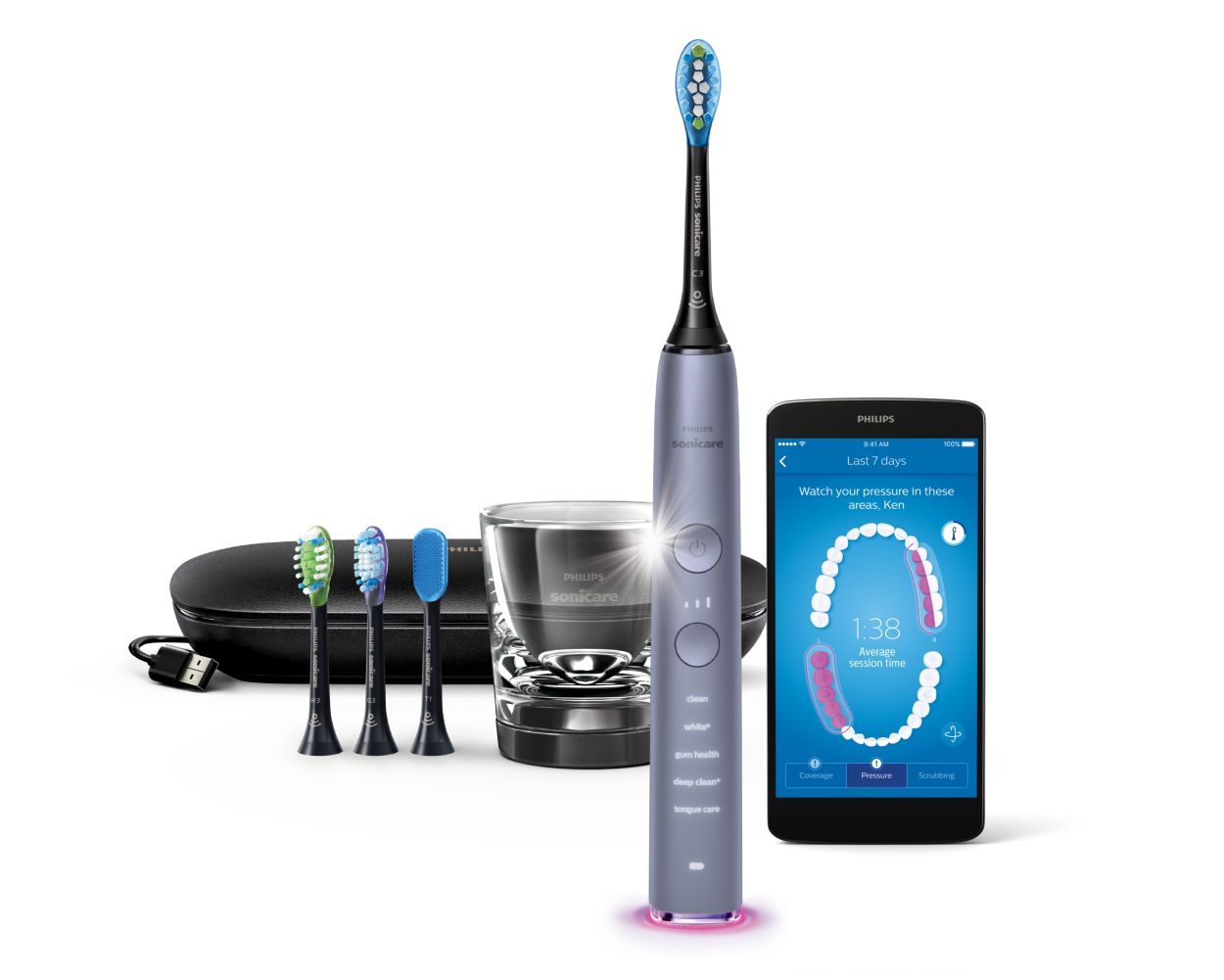 DiamondClean Smart Sonic electric toothbrush with app HX9985/41 Sonicare