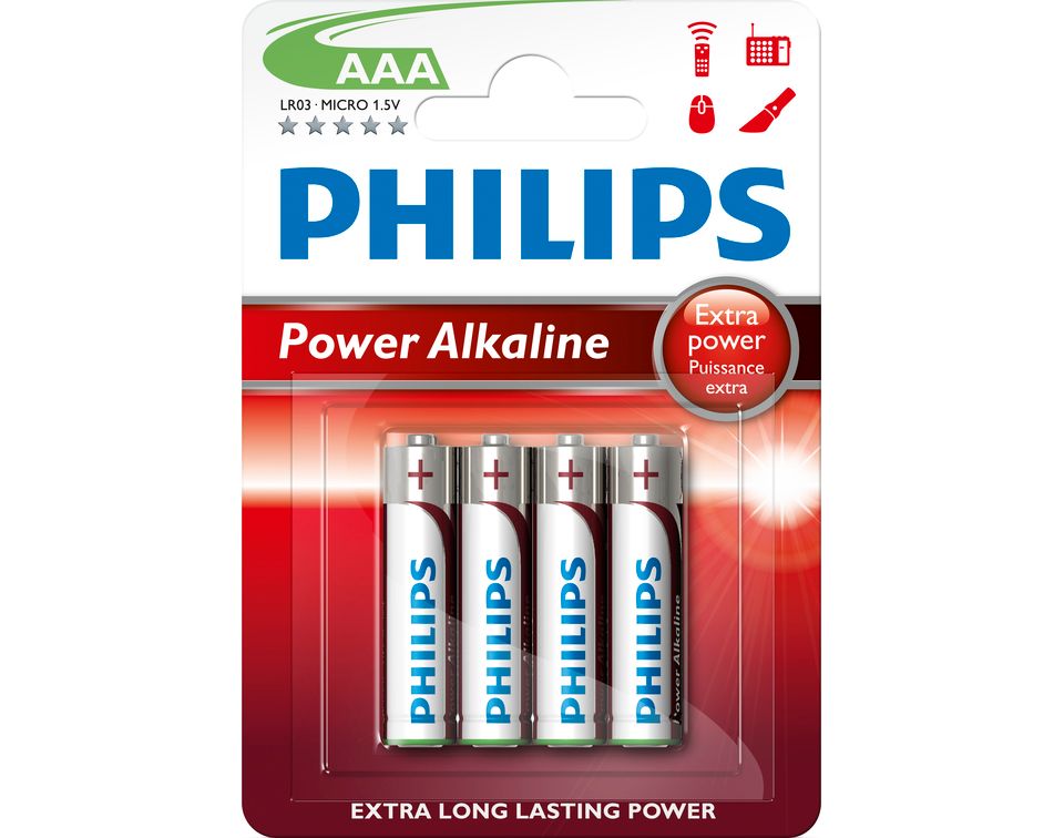 Power Alkaline Battery LR03P4B 17 Philips